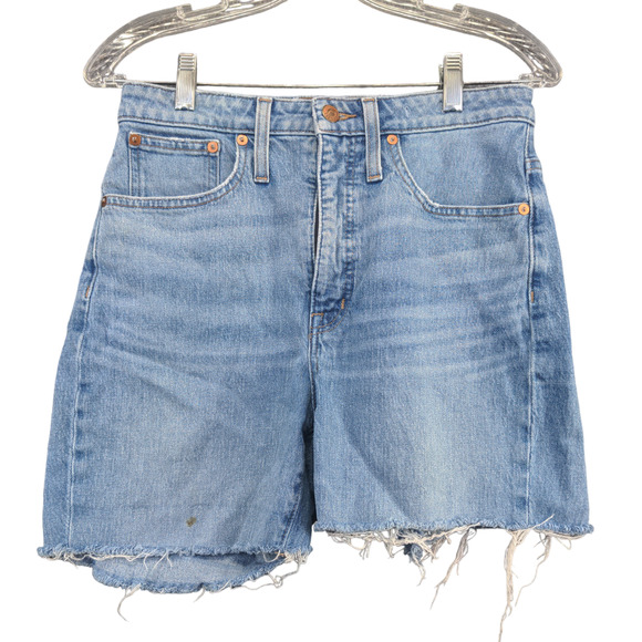 Madewell Women's Curvy Classic Straight Cut Off Jean Shorts Blue Actual 28x4 - Picture 1 of 15